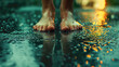 © romanets_v - Refreshing Step - Human Feet Stepping in Clear Shallow Stream