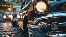 Festival Of Vintage Classic Cars, Old Cars. Created With Generative Ai Technology.