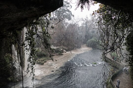 amazing waterfall in the city altalya turkey