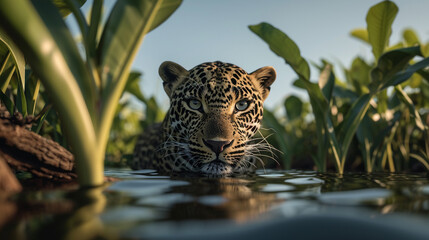 Wall Mural - tiger in water