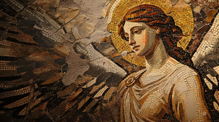 mosaic illustration of an angel