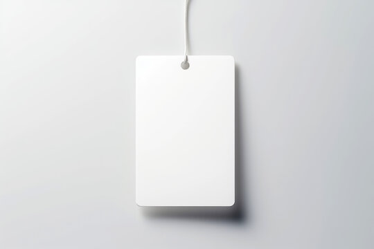 Layout of a white tag isolated on a white background