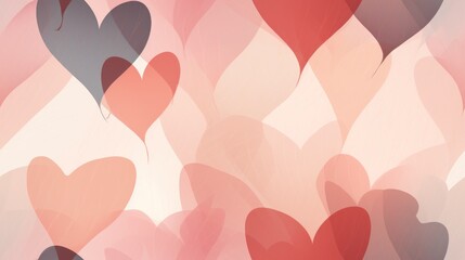 Poster -  a bunch of red and black hearts on a pink and white background with a pattern of red and black hearts on a pink and white background.