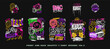 © Universtock - Graffiti t shirt designs set, Streetwear graphic for clothing design. Graffiti poster vector illustration, Urban t-shirt design for print