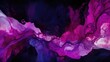 ethereal pink and purple smoke clouds abstract soft plumes floating in a dark mystical background for artistic imagery