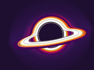 Wall Mural - black hole vector illustration. vibrant color cosmic object drawing. vector.