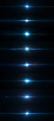 Wall Mural - blue optical solar light lens flare effect isolated on black background. lens flare effects. collect