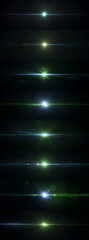 Wall Mural - green optical solar light lens flare effect isolated on black background. lens flare effects. collec
