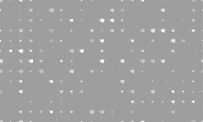 Poster - seamless background pattern of evenly spaced white mask symbols of different sizes and opacity. vect