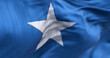 Close-up view of the Somalia national flag waving in the wind