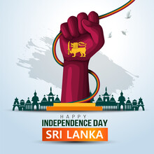 Happy Independence Day Sri Lanka Poster Design Abstract Vector Illustration Design
