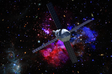 Wall Mural - spaceship above the earth. the elements of this image furnished by nasa.