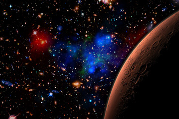 Wall Mural - mars and stars. the elements of this image furnished by nasa.