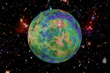 Wall Mural - Fascinating exoplanet in the deep space. The elements of this image furnished by NASA.