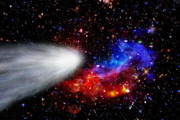 Wall Mural - comet in space. the elements of this image furnished by nasa.