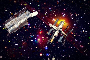 Wall Mural - spaceships and outer space. galaxy view. the elements of this image furnished by nasa.