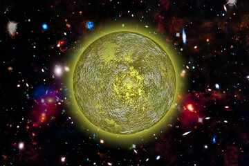 Wall Mural - moon and galaxies. the elements of this image furnished by nasa.
