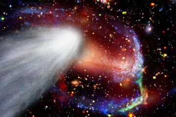 Wall Mural - comet, stars and galaxies. the elements of this image furnished by nasa.