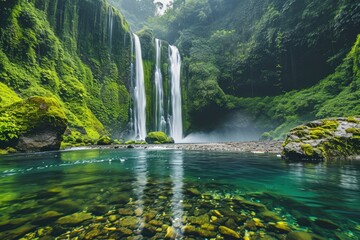 tad mok waterfall in bali, indonesia. beautiful natural landscape