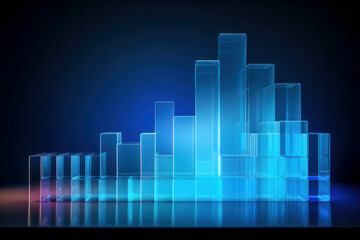 Poster - Chart and Graph blue  for Business  banner,Futuristic Financial Growth, Success and Economic Prosperity - Modern Abstract Design, 