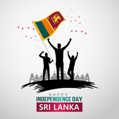 Wall Mural - happy independence day Sri Lanka poster design abstract vector illustration design