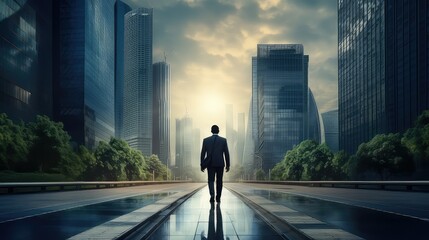 Wall Mural - strategy business road background illustration growth innovation, leadership entrepreneurship, marketing finance strategy business road background