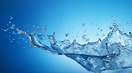 Wall Mural - Splash of water on a blue background