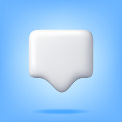 Fototapete - 3D White Blank Speech Bubble Isolated