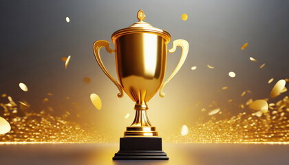 Wall Mural - gold trophy best champion award on success prize winner