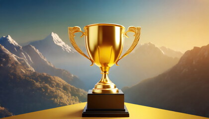 Wall Mural - gold trophy best champion award on success prize winner
