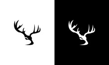Minimalist Deer Head Logo Design Vector