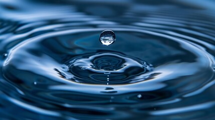 Poster - Drop of Water in the Water, A Clear and Translucent Sphere Reflecting Light