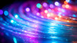 © Gautier Normand - Un gros plan sur des fibres optiques illuminées.