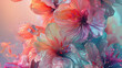 This image captures the essence of a vibrant floral explosion, where dynamic strokes of color bring to life a rich and abstract botanical scene.