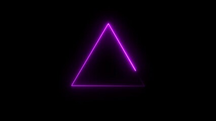 Wall Mural - Purple color neon light frame animation in retro style. Seamless looping background 4k video footage