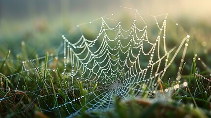 spider web with dew