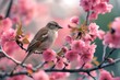  Blossoms attracting diverse birds seeking nectar, a diverse and colorful avian gathering.
