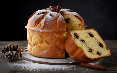 Canvas Print - Capture the essence of Panettone in a mouthwatering food photography shot