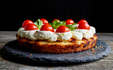 Canvas Print - Capture the essence of Torta Caprese in a mouthwatering food photography shot