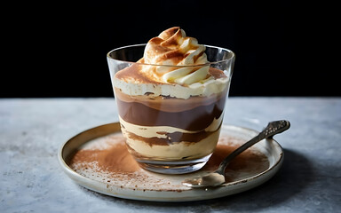 Canvas Print - Capture the essence of Tiramisu in a mouthwatering food photography shot