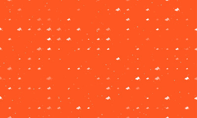 Poster - Seamless background pattern of evenly spaced white vise symbols of different sizes and opacity. Vector illustration on deep orange background with stars