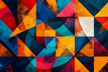 Wall Mural - vibrant and abstract background with geometric patterns