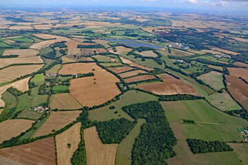 Poster - Aerial view of the fields of Wiltshire, England