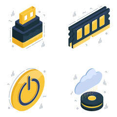 Set of Smart Technology Isometric Icons

