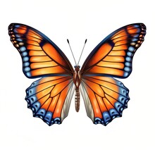 Orange Butterfly With Blue Spots