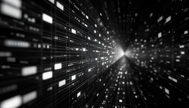 An abstract technology background with light on a dark backdrop. 