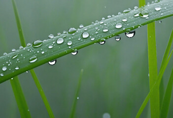 Close-up of water droplets on grass blade