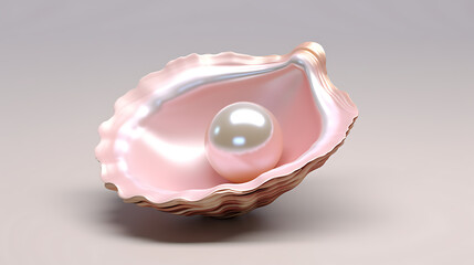 Elegant Pearl in a Seashell