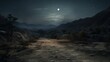 A moonlit mountain pass, its winding trail disappearing into the shadows, hinting at the mysteries that lie beyond -Generative Ai