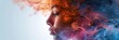 © Natalia - world mental health day banner, A female with hair and color smoke coming out of her face